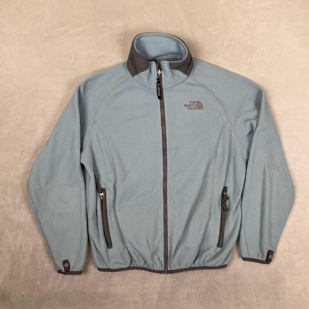 The North Face Jacket Womens Medium Blue Polartec Fleece Full Zip Hiking Winter